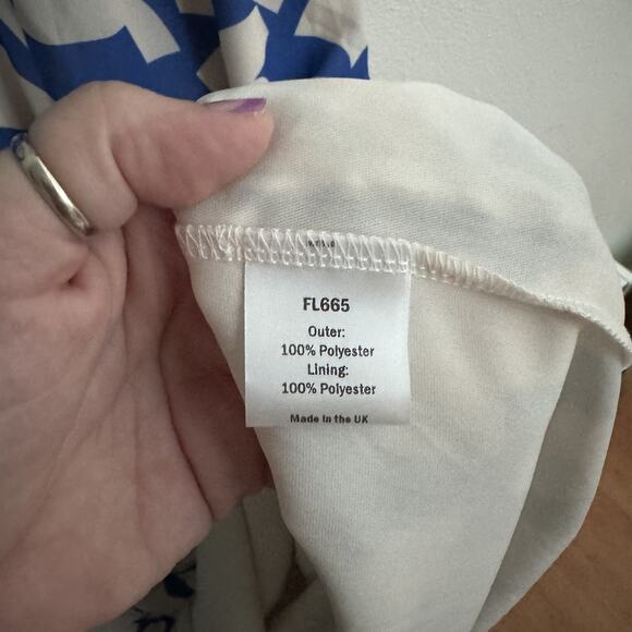 Twisted Wunder Midaxi Dress Blue White Abstract Floral NEW Size 8 - Picture 7 of 8